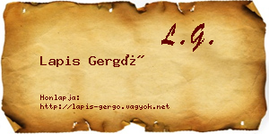 Lapis Gergő névjegykártya